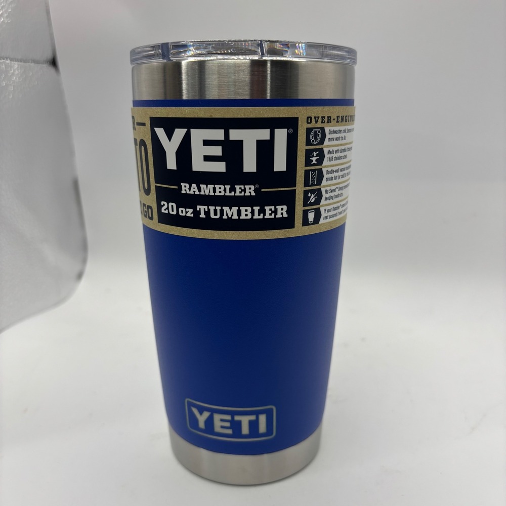 YETI Rambler 20 oz Tumbler Royal Blue Stainless Steel Vacuum Insulated MagSlider